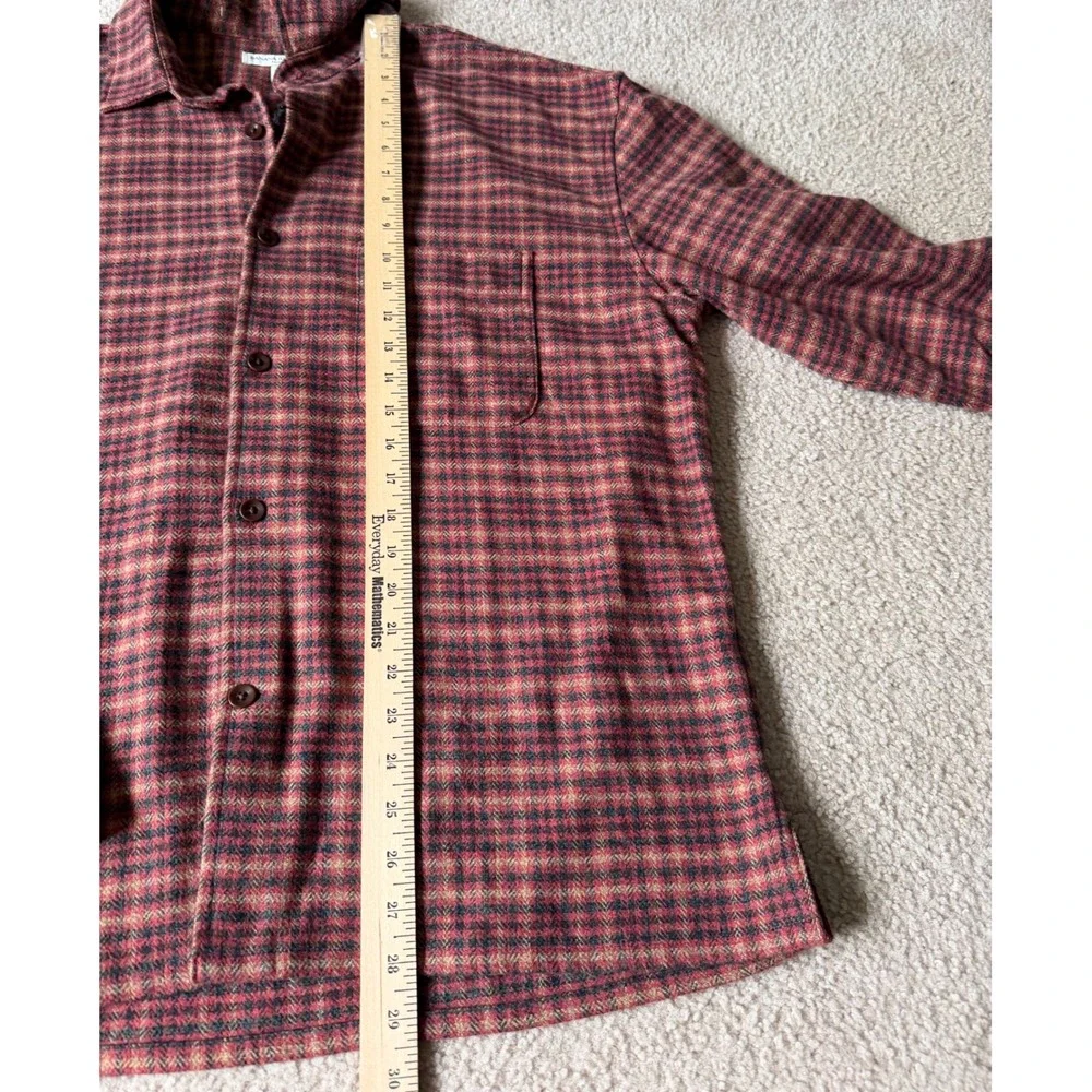 Banana Republic Mens Shirt Overshirt NEW RELAXED FIT FLANNEL Plaid Red Large